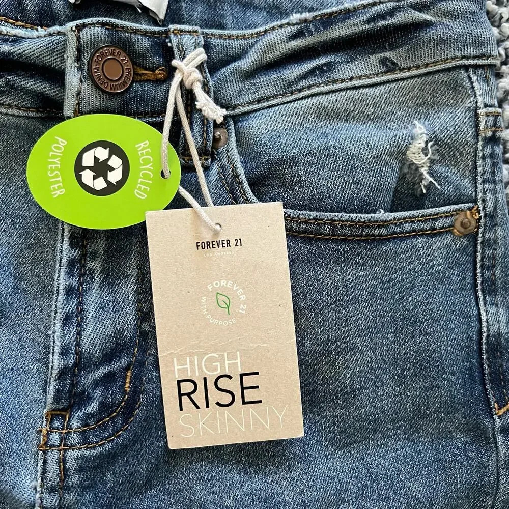NWT - Forever21 - Jeans - High Rise Skinny Fit Skinny Leg - Size 27 - Picture 6 of 13